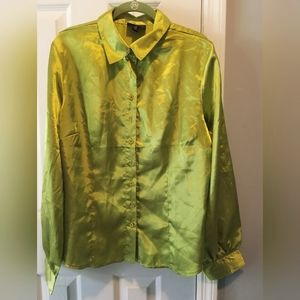 Hope & Honey lime green long sleeve button up shirt